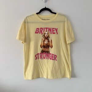 Britney Spears “Stronger” Graphic Tee – Yellow Vintage-Style Band T-Shirt - XL